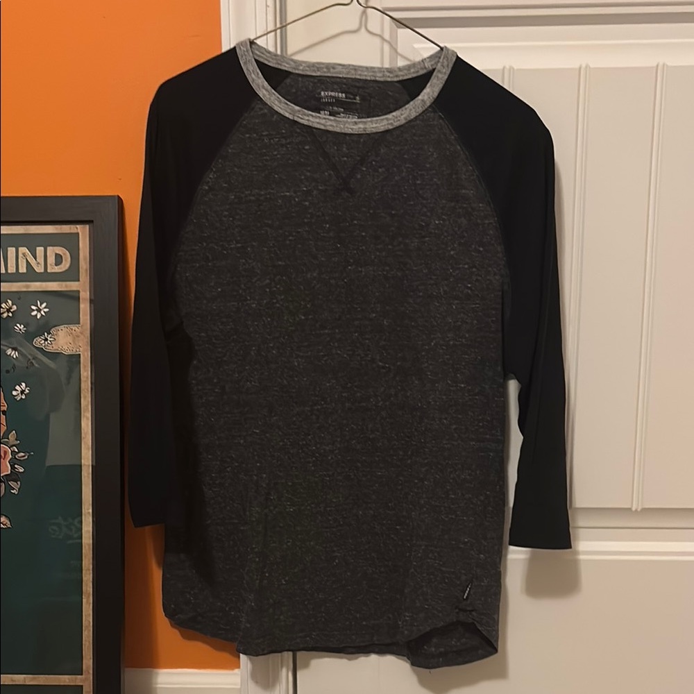 Express Black and Gray Long Sleeve Tee